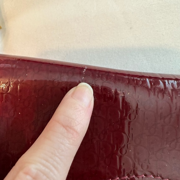 Christian Dior Patent Saddle Bag Dark Red - Picture 5 of 15
